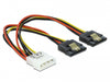 Delock 85237 Cable Power Molex 4 Pin Male > 2 X Sata 15 Pin Receptacle Metal