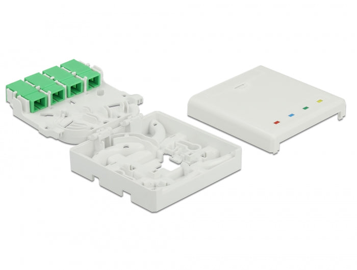 Delock 85921 Optical Fiber Connection Box For Din Rail 4 X Sc Simplex Or