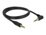 Delock 83754 Stereo Jack Cable 3.5 Mm 3 Pin Male > Male Angled 1 M Black