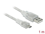 Delock 83898 Cable Usb 2.0 Type-A Male > Usb 2.0 Micro-B Male 1 M Transparent