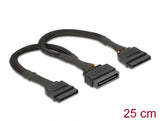 Delock 60135 Sata Power Cable 15 Pin Female > 2 X Sata 15 Pin Male 25 Cm