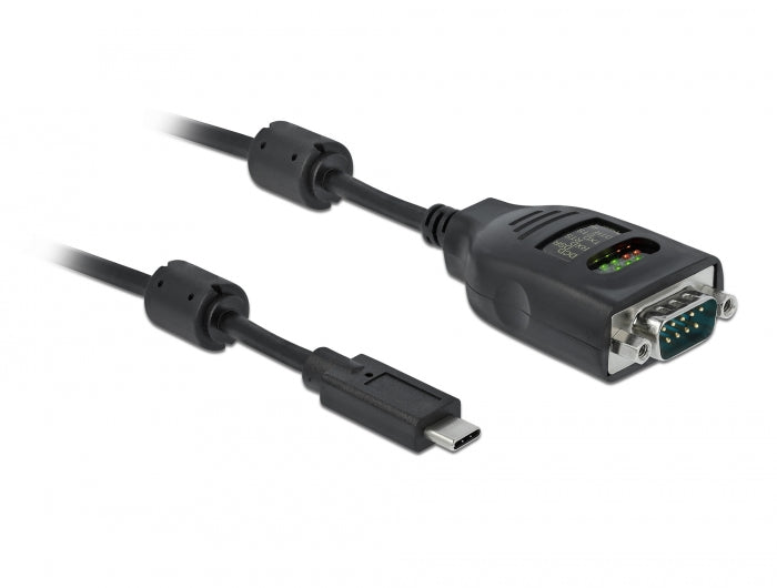 Delock 90414 Usb Type-C™ To Serial Db9 Adapter With 9 Led Rs-232 Tester