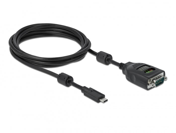 Delock 90414 Usb Type-C™ To Serial Db9 Adapter With 9 Led Rs-232 Tester