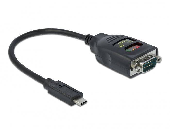 Delock 64038 Adapter Usb Type-C™ To Serial Rs-232 Db9 With 15 Kv Esd Protection