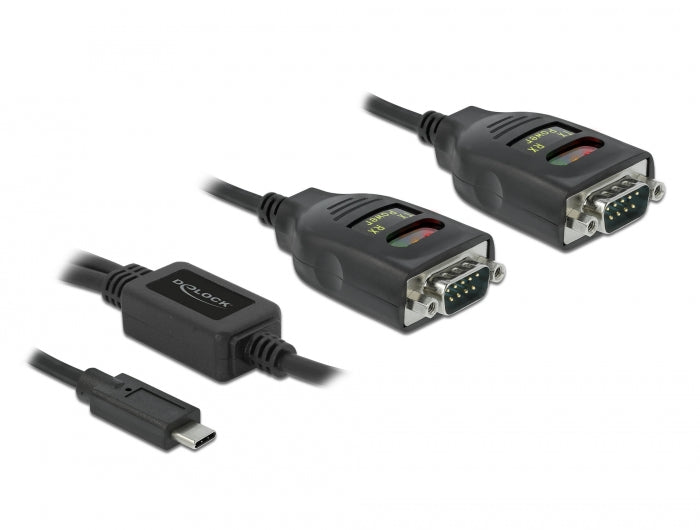 Delock 90494 Adapter Usb Type-C™ To 2 X Serial Rs-232 Db9