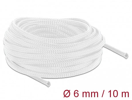 Delock 20693 Braided Sleeve Stretchable 10 M X 6 Mm White