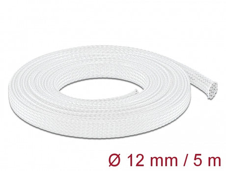 Delock 20694 Braided Sleeve Stretchable 5 M X 12 Mm White