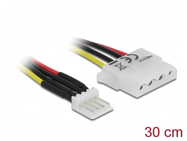 Delock 85457 Cable Power Floppy 4 Pin Male > Molex 4 Pin Female 30 Cm