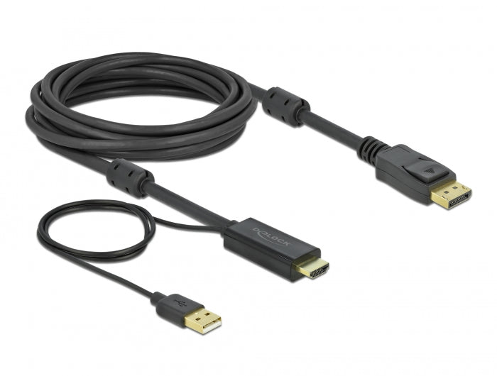 Delock 85966 Hdmi To Displayport Cable 4K 30 Hz 5 M