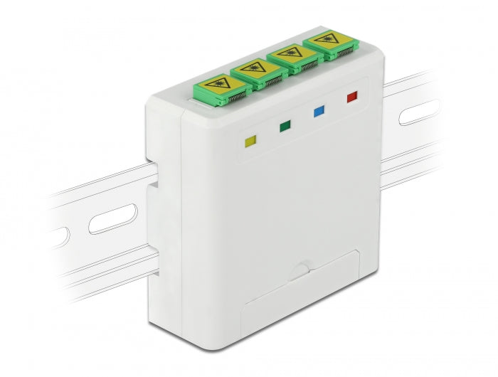 Delock 85921 Optical Fiber Connection Box For Din Rail 4 X Sc Simplex Or