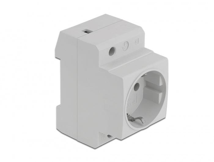 Delock 11472 Power Socket With A Side Grounding Contact For Din Rail 5 Pieces