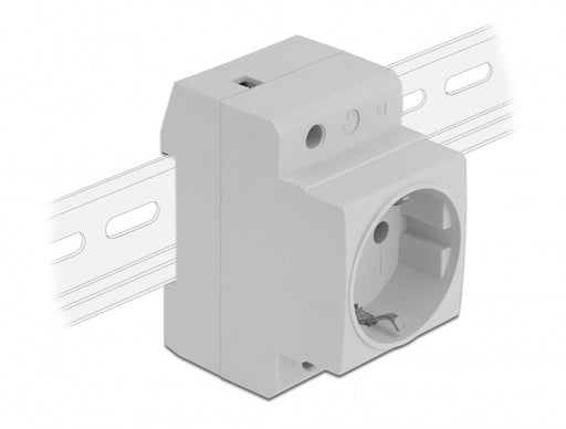 Delock 11472 Power Socket With A Side Grounding Contact For Din Rail 5 Pieces