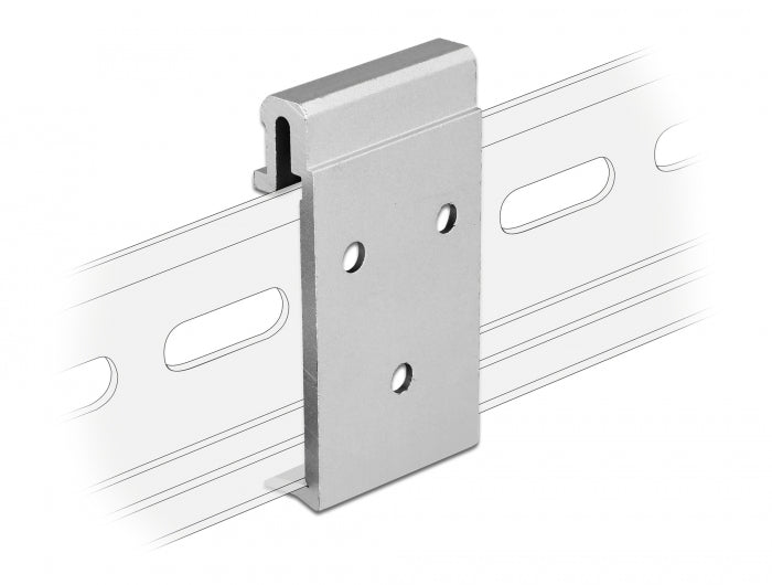 Delock 65991 Aluminium Mounting Clip For Din Rail (3 Mounting Holes)