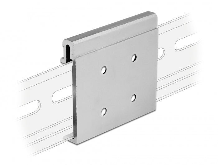 Delock 65992 Aluminium Mounting Clip For Din Rail (4 Mounting Holes)