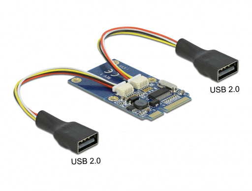 Delock 95242 Mini Pcie I/O Full Size 2 X Usb 2.0 Type-A Female