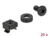 Delock 66548 Mounting Kit For Network Cabinet 20 Pieces Black