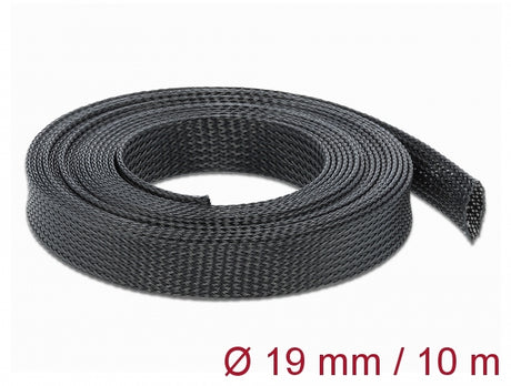 Delock 18903 Braided Sleeving Stretchable 10 M X 19 Mm Black