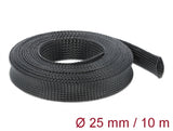 Delock 18904 Braided Sleeving Stretchable 10 M X 25 Mm Black