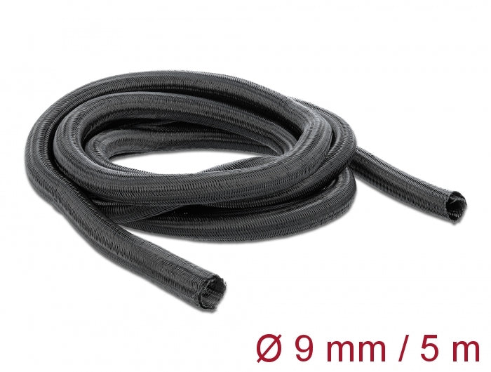 Delock 18905 Braided Sleeving Self-Closing 5 M X 9 Mm Black