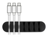 Delock 18348 Cable Holder With 7 Feed-Throughs Self-Adhesive Set 6 Pieces Black