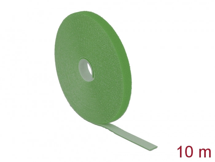 Delock 18728 Hook-And-Loop Tape On Roll L 10 M X W 13 Mm Green