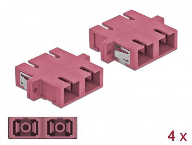 Delock 85998 Optical Fiber Coupler Sc Duplex Female To Sc Duplex Female