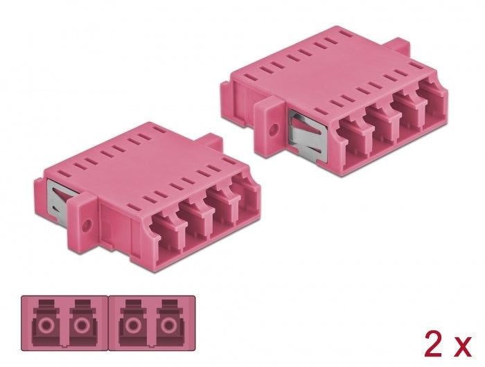 Delock 86542 Optical Fiber Coupler Lc Quad Female To Lc Quad Female Multi-Mode