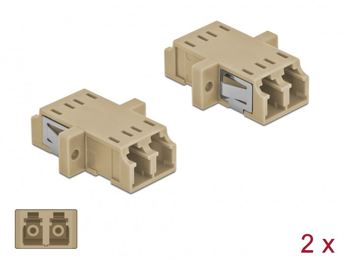 Delock 86535 Optical Fiber Coupler Lc Duplex Female To Lc Duplex Female