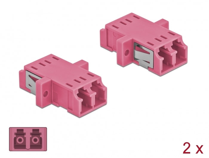 Delock 86537 Optical Fiber Coupler Lc Duplex Female To Lc Duplex Female