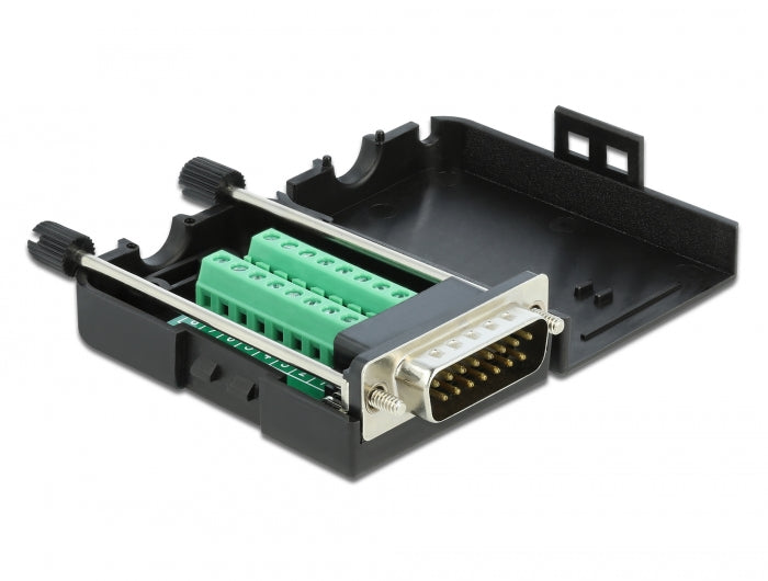 Delock 66566 D-Sub15 Male To Terminal Block With Enclosure