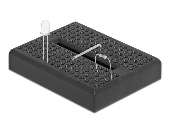 Delock 18317 Experimental Mini Breadboard 170 Contacts Black