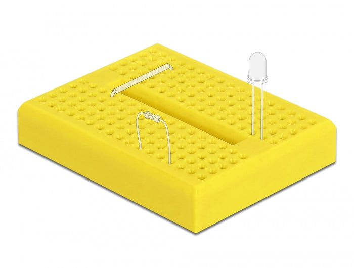 Delock 18320 Experimental Mini Breadboard 170 Contacts Yellow