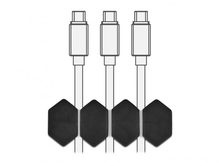 Delock 18329 Cable Holder With 3 Feed-Throughs Honeycomb Set 6 Pieces