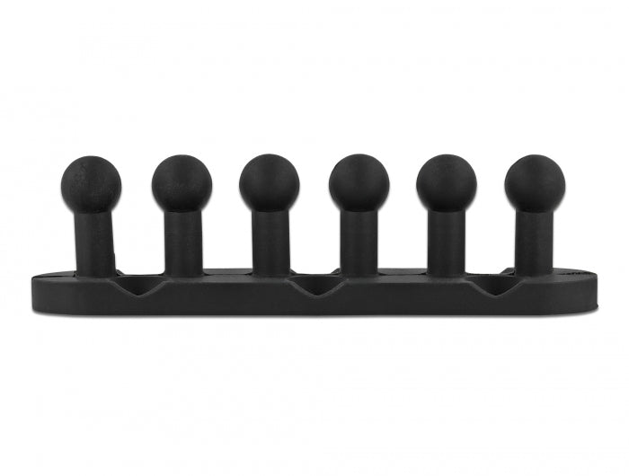 Delock 18332 Cable Holder With 5 Feed-Throughs Self-Adhesive/Screwable 6 Pieces