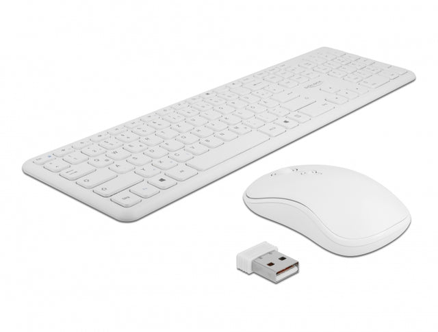 Delock 12703 Usb Keyboard And Mouse Set 2.4 Ghz Wireless White