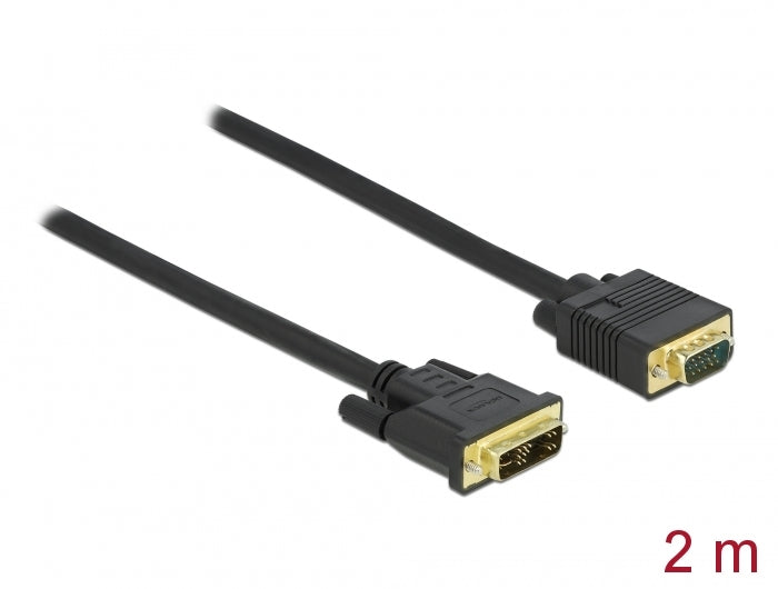 Delock 86749 Cable Dvi 12+5 Male To Vga Male 2 M