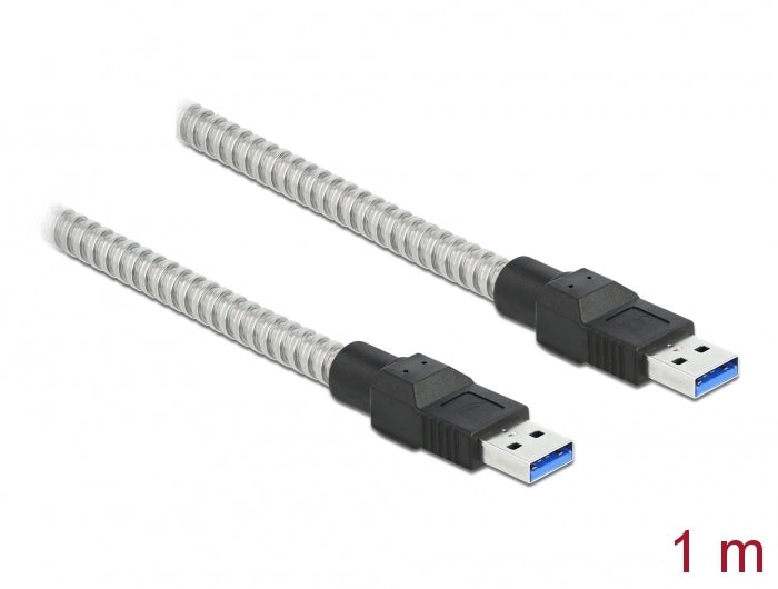 Delock 86775 Usb 3.2 Gen 1 Cable Type-A Male To Type-A Male With Metal Jacket