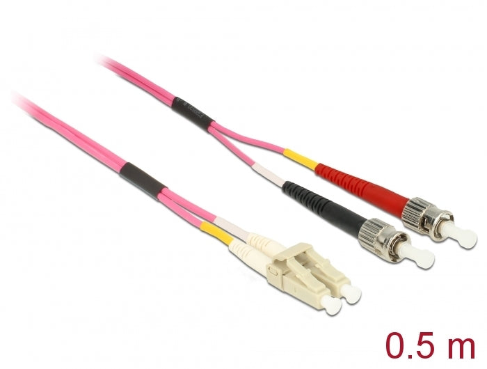 Delock 86547 Cable Optical Fibre Lc To St Multi-Mode Om4 0.5 M