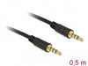 Delock 83434 Stereo Jack Cable 3.5 Mm 4 Pin Male To Male 0.5 M Black