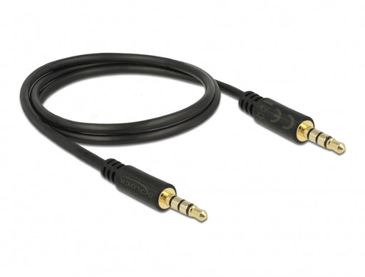 Delock 83435 Stereo Jack Cable 3.5 Mm 4 Pin Male To Male 1 M Black