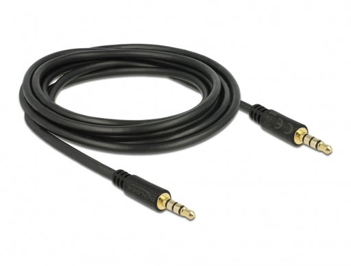 Delock 83437 Stereo Jack Cable 3.5 Mm 4 Pin Male To Male 3 M Black