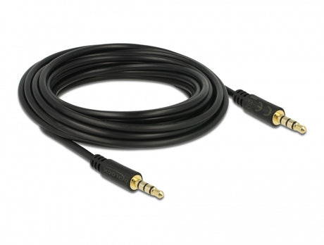 Delock 83438 Stereo Jack Cable 3.5 Mm 4 Pin Male To Male 5 M Black