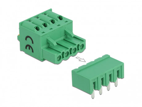 Delock 66506 Terminal Block Set For Pcb 4 Pin 5.08 Mm Pitch Horizontal