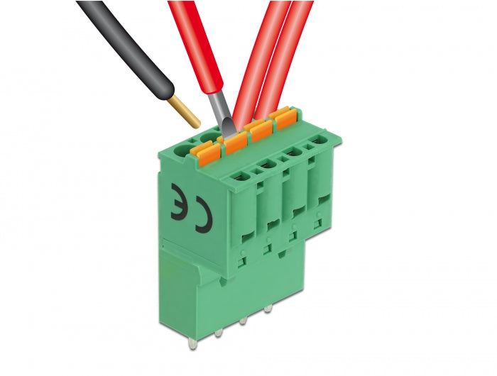 Delock 66501 Terminal Block Set For Pcb 4 Pin 5.08 Mm Pitch Vertical