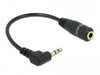 Delock 65397 Cable Audio Stereo 2.5 Mm Male Angled > 3.5 Mm Female 3 Pin 14 Cm