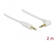 Delock 83757 Stereo Jack Cable 3.5 Mm 3 Pin Male > Male Angled 2 M White