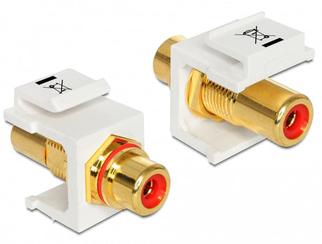 Delock 86308 Keystone Module Rca Female > Rca Female Gold Plated Red / White