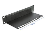 Delock 66483 10″ Cable Management Brush Strip With Cable Support Plate 1U Black