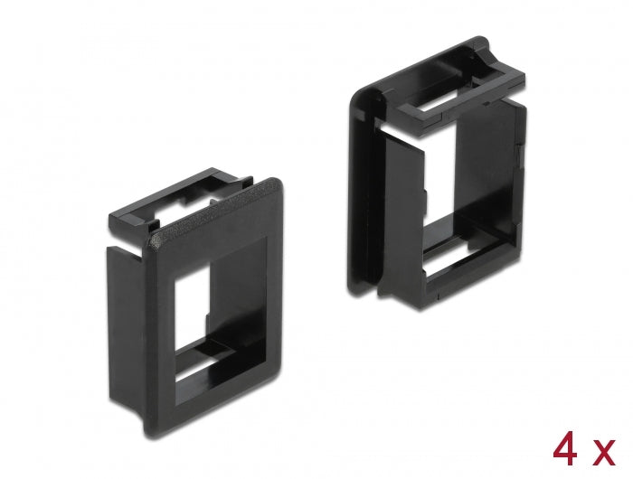 Delock 86761 Keystone Holder For Cases 4 Pieces Black