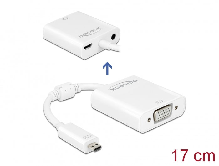 Delock 65557 Adapter Hdmi Micro-D Male > Vga Female With Audio White